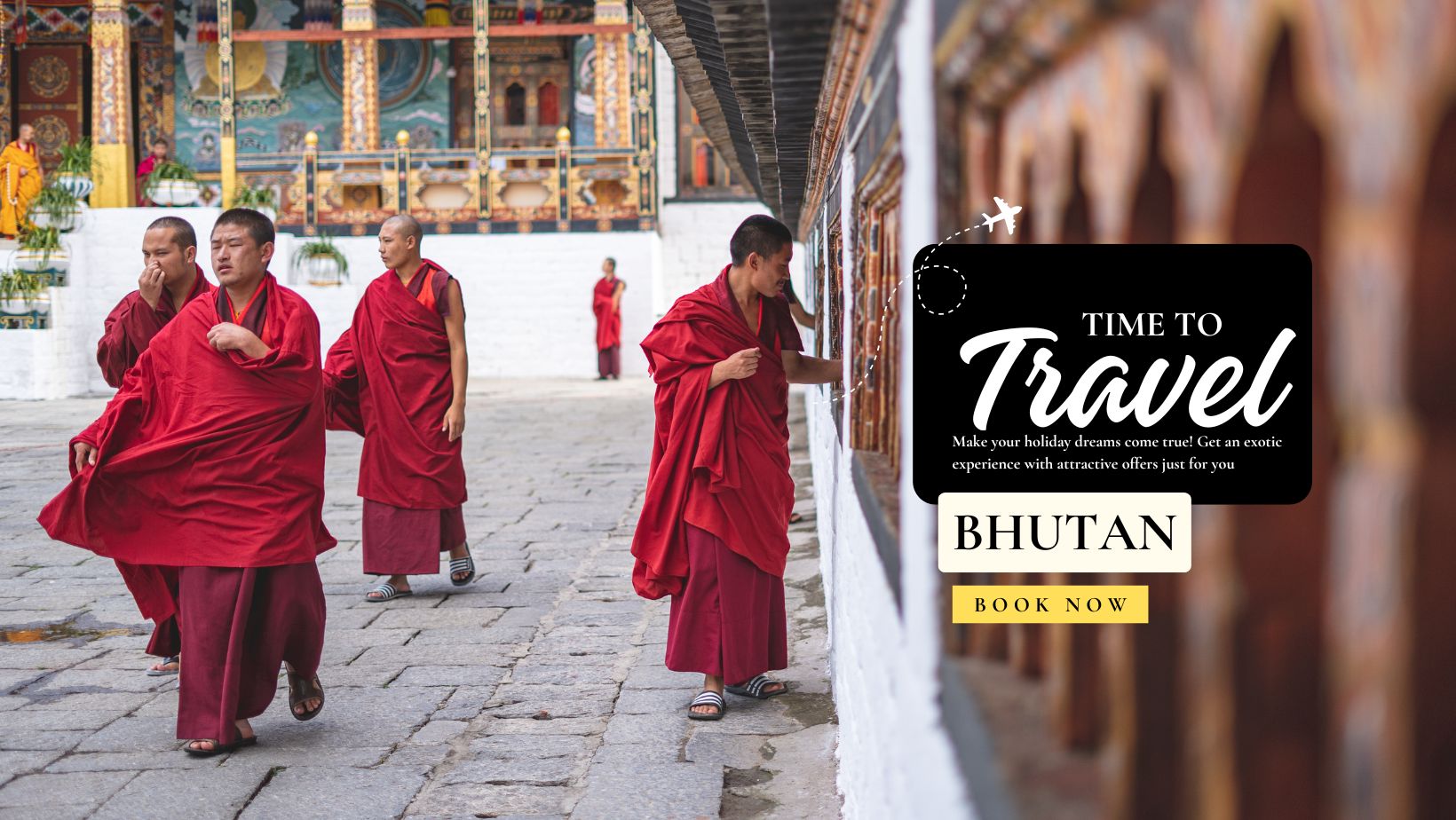 Bhutan festival masked dancers